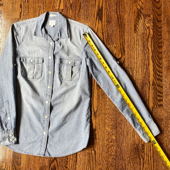 J. Crew Button Down Tailored Denim Shirt - Picture 3 of 7